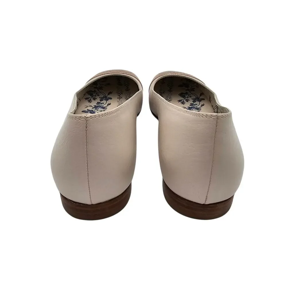 Gucci GG Logo Hills Ballet Flat Square Cap Toe White Rose Gold Size 38.5 US 8.5 - Picture 5 of 10
